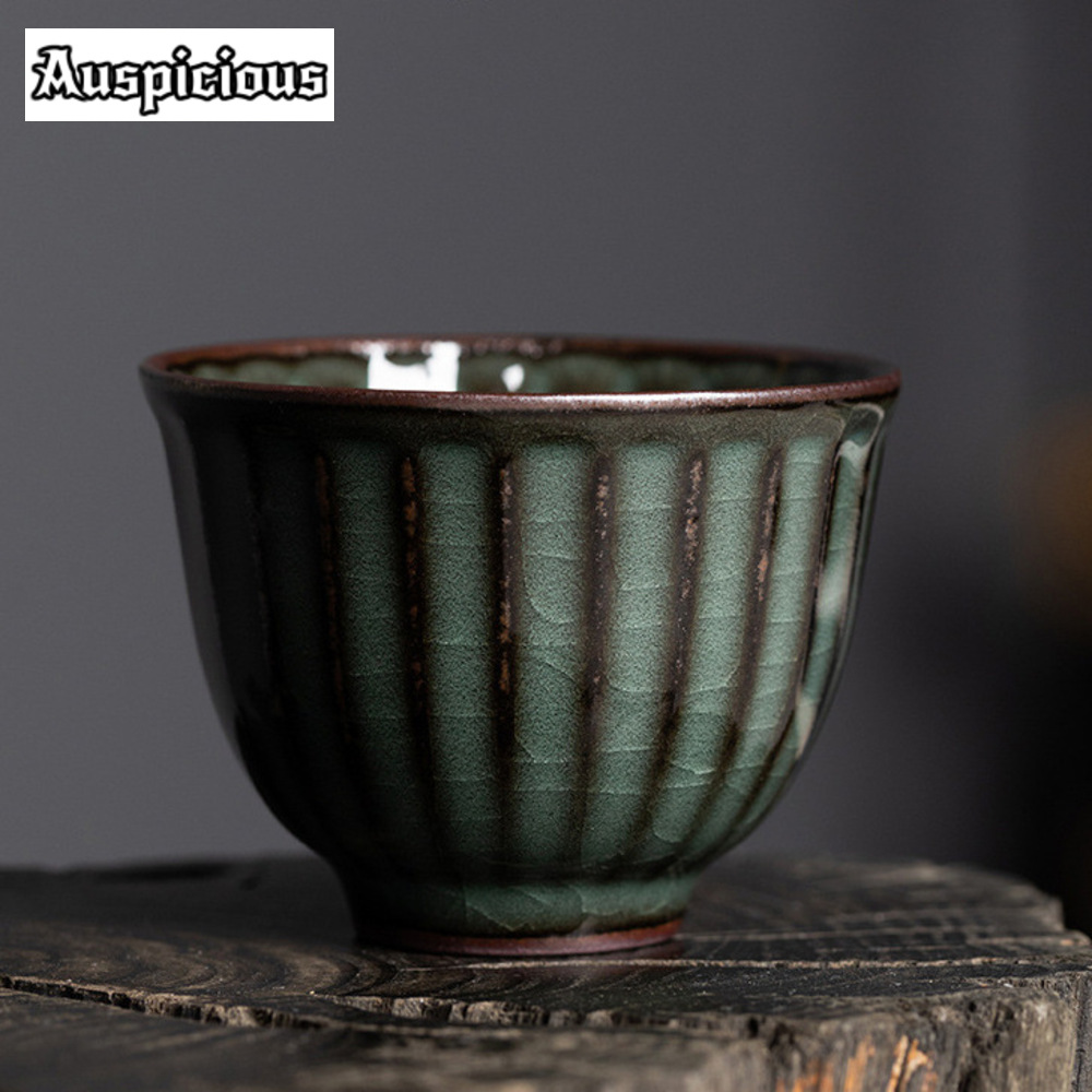 Celadon Ceramic Cup - 85Ml Handgemaakte Ge-Oven Ijzeren Lichaam Keramische