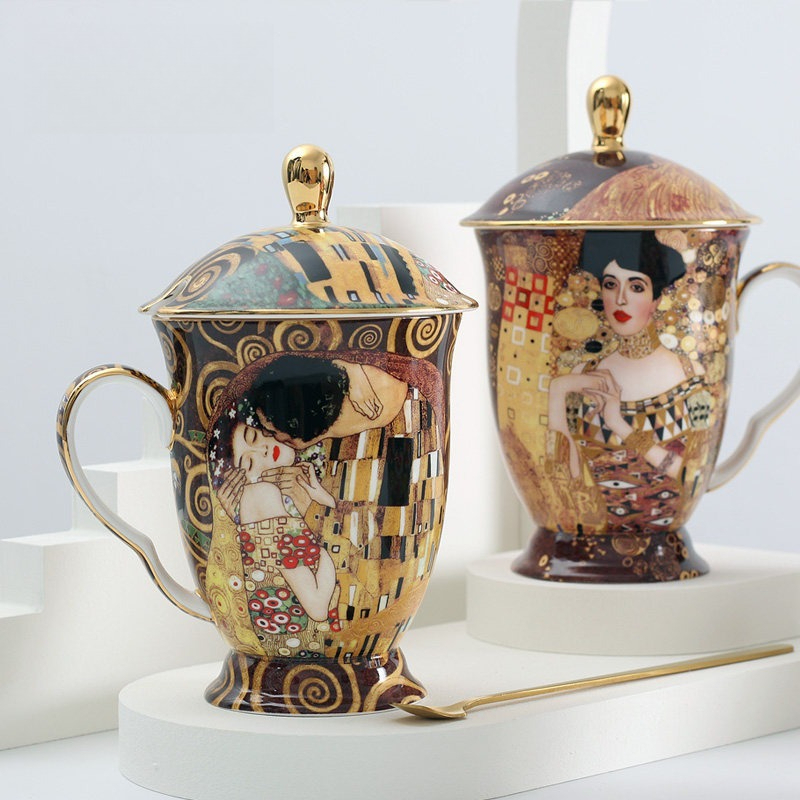 Celadon Ceramic Cup - Europese keramische mok met deksel en